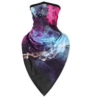 Dinfoger Unisex Neck Gaiter Face Triangle Scarf Sunscreen Ice Silk Graffiti Bandana Mask with Spray Paint
