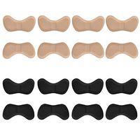 Senkary 8 Pairs Shoe Heel Grips Liner Self Adhesive Shoe Insoles Inserts Heel Cushion Pads Stickers Foot Care Protector (Black and Khaki)