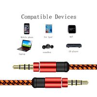 Aux Cable 3.5mm YANSHG Nylon Braided Auxiliary Audio Cable for Apple iPod iPhone iPad, Home / Car Stereos, Samsung, Smartphone, MP3 Player & More( 1.5m/3m)