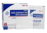 Non-Adherent Pads with Adhesive 2" x 3". Case of 2400 Absorbent Sterile Dressings for Lightly draining or sutured Wounds, cuts or abrasions. Easy to Remove. Can be Cut. Single use. Latex-Free.