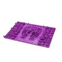 Reflexology Foot Massage Mat - Shiatsu Stimulates Blood Circulation Acupressure Double Feet Shape Mat with Magnet for Relieve Plantar Fasciitis, Heel, Foot Arch Pain & Stress Purple
