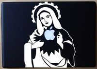 Saint Mary Sacred Heart Decal - White - For 13" Macbook