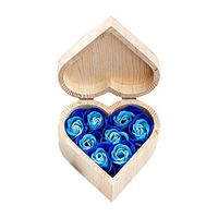 Litetao 13x13x7cm Blue 424913 (Scented Bath Rose-Soap Unique Gift Box for Mom Women Birthday Anniversary Bath Soap Rose Flower Floral Scented Soap Floral Scented Bath Soap Rose Flower Petals)