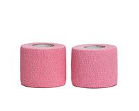HealiT SuperusGrip™ Cohesive Bandage 2inch-Wide Self-Adhering Performance Athletic Wrap First Aid Tape, Sports Wrap Athletic Tape, Ideal for Stretch Wrist, Ankle Sprains, Swelling - Pink - 2 Pack