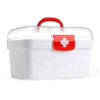 Ladaidra Double Layer Health Box Medicine Chest Handle First Aid Kit Storage Organizer