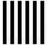 Black Striped Paper Napkins, 16ct