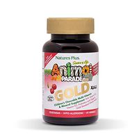 NaturesPlus Animal Parade Source of Life Gold Children's Multivitamin - Cherry Flavor - 60 Chewable Animal Shaped Tablets - Vegetarian, Gluten-Free - 30 Servings