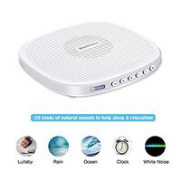 MEISHENG Portable White Noise Machine, 20 Soothing Sound & Memory Function,for Sleeping and Relaxation Machine for Baby, Kids, Adult Or Travel (Silver)