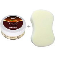 Leather Color Restorer, Leather Refurbishing Cleaner Cleaning Cream, for Use On Leather Car Seat Sofa Coats Restoration with Absorption Sponge (1 x Cleaning Cream Repair Tool Cream & 1x Sponge)