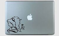 Beauty and Beast Side by Side Vinyl Decal Sticker Red