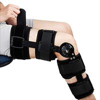 Hinged Leg Knee Support Brace Dual Hinges and Adjustable for Knee Joint Cross Straps Helps Stabilized Knee for Arthritic/Meniscus Tear/Sports Injuries/Walking Running (Black 1)