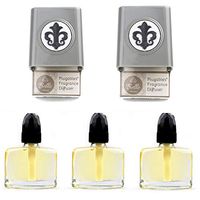 2 Plugables Nickel Electric Scented Oil Diffuser Home Fragrancers with 3 (Cotton Clouds) Aroma Oils