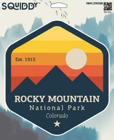 Squiddy Rocky Mountain National Park Colorado - Vinyl Sticker - Large Size (12" Tall)