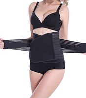 Black Breathable Postnatal Belly Band Postpartum Support Girdle Waist Tummy Slimming Belt Trainer Abdomen Abdominal Binder Shaper Workout Body Shaper (L)