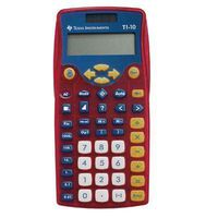 Texas Instruments TI-10 Elementary Calculator - Plastic Key, Impact Resistant Cover - 2 Line(s) - 12 Digits - Battery/Solar Powered - 1 Each