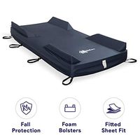 Fall Prevention Foam Bolster Bariatric Mattress Cover with Defined Perimeter – 48” X 80” X 10” - Universal Medical Bed Overlay for Fall Risk Patients - Fitted Sheet Fit with Secure Snaps