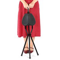 Foldable Crutch with Seat, 3 Legs Handle Cane Walking Stick Unisex for Elderly