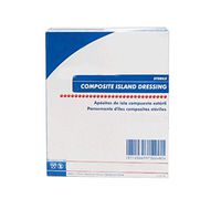 Composite Island Dressing. Case of 50 Adhesive Dressings 4" x 14" for Wound Protection. Absorbent dressings with Non-Adherent Island pad. Single use & Latex-Free. Waterproof Backing.