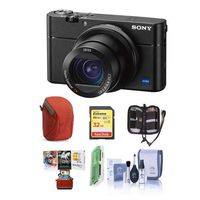Sony Cyber-Shot DSC-RX100 VA Digital Camera, Black - Bundle with 32GB SDHC U3 Card, Camera Case, Cleaning Kit, Memory Wallet, Card Reader, Mac Software Package