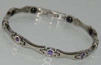 Titanium Power Energy Magnet Therapy Bracelet with 2 in 1 Function (Link Removal Tool Included)- Free “LED Flashlight with Key Chain” with Your Order- 41BR