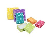888 Display USA, Inc - 100 Qty Multi Color Polka Dot Jewelry Gift Packaging Cotton Filled Assorted Boxes - 2 5/8 x 1 1/2 x 1