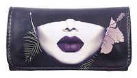 Tobacco Case Pouch Synthetic Leather Wallet Bag Rolling Purple Lips Geisha Smoke