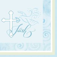 36-Count 3-Ply Paper Lunch Napkins, Blue Faithful Dove