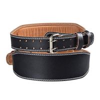 RZDJ Men Women Faux Leather Weight Lifting Belt Double Prong Power Lumbar Waistband Gym Bodybuilding Workout (Size : XL)