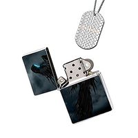 New Vibe Silver Flip Top Lighter - Grim Reaper Horror