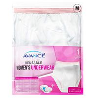 Avancé Women's Reusable Incontinence Underwear with Water-Proof Pocket Pouch 100% Cotton Body Fabric & Elastic Waistband (Medium (Pack of 1))