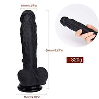 STZDQ Female Female Adult Black Silicone Stick Toy, Giving You Wireless Reverie and Excitement, 7.87in The Most exciting Vibrator (Color : Black)