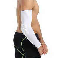 Joyeer Basketball Arm Support Longer Breathable Anti-Collision Sports Protective Elbow , white , XL