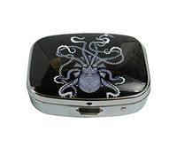 Baoquan Custom Silver Square Glass Pill Case Medicine Vitamin Organizer Pocket Decoration Gift (Octopus)