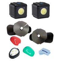 Lume Cube Night Flyer Kit for GoPro Karma Drone - Bundle Strobe Anti Collision Light for Drones, 2 Pack 1500 Lumen Light Black, Microfiber Cloth