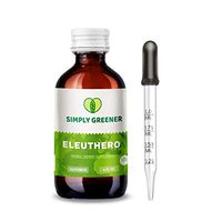 Simply Greener Eleuthero Tincture Alcohol-Free Extract, Organic Eleuthero (Eleutherococcus Senticosus, Siberian Ginseng) (4 FL OZ, with Dropper) Plastic-Free