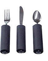 Kinsman Soft Built Up Handle Utensils - Set of Three Includes Fork, Knife and Teaspoon
