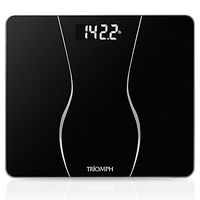 Triomph Smart Digital Body Weight Bathroom Scale with Backlit Shine Through Display, 400 lbs Capacity and Accurate Weight Measurements (Black)