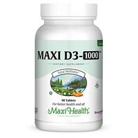 Maxi Health D3 1000 Tablets - Natural Vitamin D3 - Nutrition Supplement - 90 Tablets - Kosher