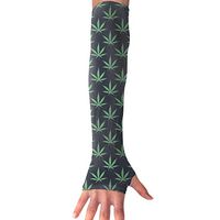 FRS Ltd Unisex Cooling Arm Sleeves Marijuana Pattern Anti-uv Sun Protection Perfect for Cycling Basketball Football & Outdoor Activities (1 Pair)