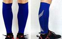 Peak Grit Calf Compression Sleeves for Men and Women Pack of 2 | Premium Red or Blue Shin Splint Relief and Recovery and Circulation for Your Legs| Running, Hiking, and Deadlift Friendly