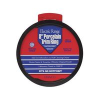 Stanco Range Trim Ring Fits G.E. & Hotpoint Electric Ranges Black Porcelain On Steel, Chrome 8 In.
