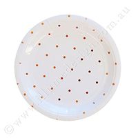 Illume Partyware Rose Gold Dessert Plate, Disposable, Dots, 10 Count, 7 inch for Birthday Party, Kids Party, Baby Shower and Princess Party