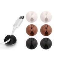 Geekinstyle Cable Clips - USB Charger Cell Phone Mouse Cord Holder - Multipurpose Cable Organizer Wire Managerment System - Self Adhesive for Desk Weighted 6pcs/12pcs (WBB-6pcs)