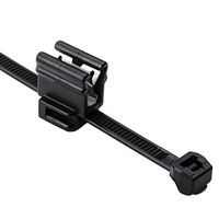 Hellermann Tyton 156-00861 Cable Tie and Edge Clip, 8.0" Length, EC4B, Outside Serrrated, PA66HS, Black (Pack of 500)