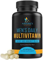 Multivitamin for Men, Extra Strength Daily Multi Vitamin with Vitamins A, C, D, E, B1, Zinc - Made in USA - Best Natural Supplement for Energy & General Health - Non-GMO - 60 Capsules