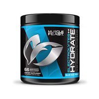 MUSCLE FEAST Hydrate Electrolyte Powder, Keto, Sugar Free, Zero Calories, Eliminate Muscle Cramping, Made with Electrolytes++TM (300 Gram, Blue Ice Pop)