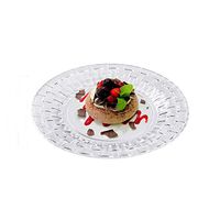 Tableclothsfactory 50 Pcs - Clear 6" Round Disposable Plastic Plate - Basketweave Collection