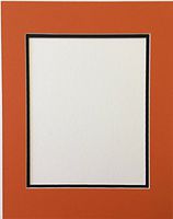 20x24 Orange and Black Double Picture Mats Bevel Cut for 16x20 Pictures