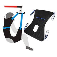 Toileting Sling Patient Lifter Medical Lift Equipment Bariatric Handicap Lift Commode Sling Medical Transfer Belt with Four Point Support Full Body Sling (Large - 51"x 41")