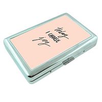 Today Choose Joy Em1 Hip Silver Cigarette Case Id Holder Metal Wallet 4" X 2.75" RFID Protection